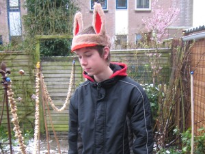 Janwillem verkleed als paashaas